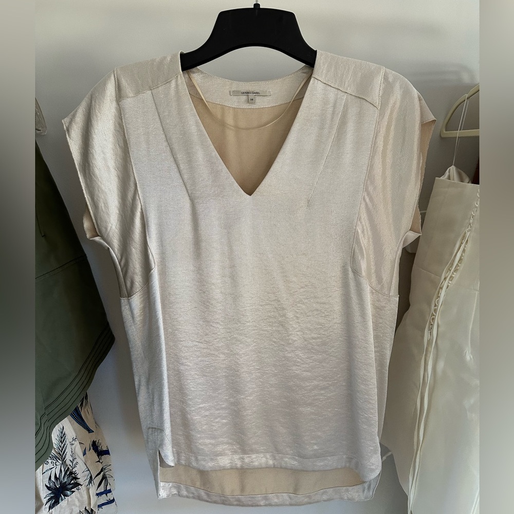Gerard Darel Short Sleeve Blouse - Champagne